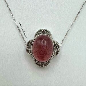 Strawberry Quartz Clover Pendant